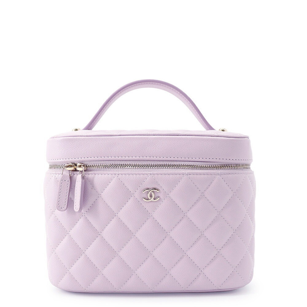 Chanel Vanity Bag Matelassé Coco Mark Caviar Skin AP2573 CHANEL Handbag Women's